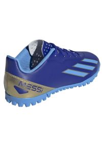Adidas - Buty adidas X Crazyfast Club Messi Jr Tf ID0722 niebieskie. Zapięcie: sznurówki. Kolor: niebieski. Materiał: syntetyk, materiał, guma, włókno, dzianina. Szerokość cholewki: normalna. Wzór: ze splotem. Sport: piłka nożna #5