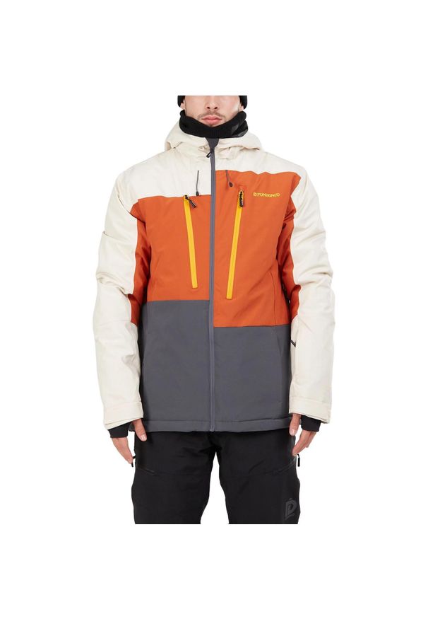 FUNDANGO - Kurtka narciarska Atlas Allmountain Jacket - biała. Kolor: biały, czerwony, wielokolorowy. Sezon: zima. Sport: narciarstwo