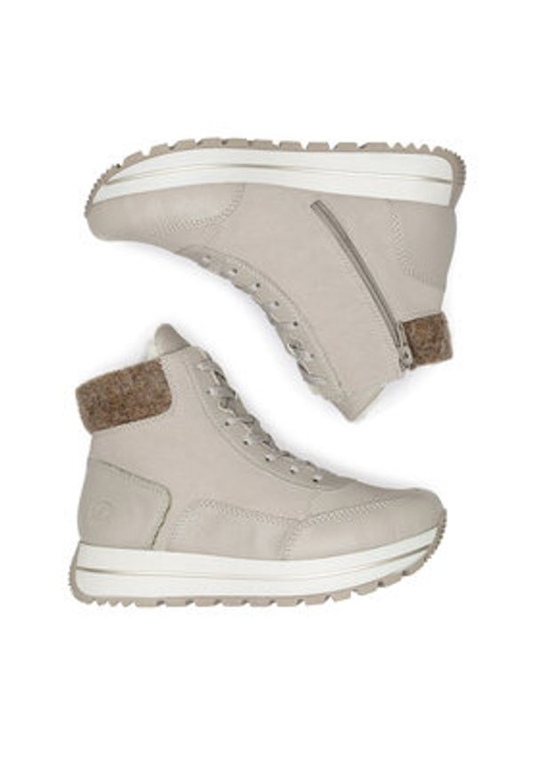 Rieker Trzewiki N4008-60 Beżowy. Kolor: beżowy. Materiał: materiał