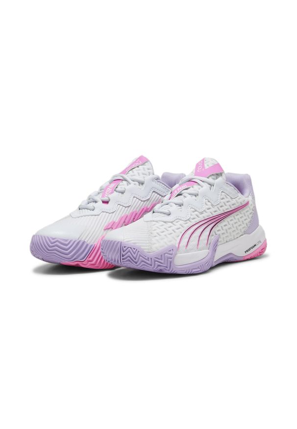 Puma - Damskie buty do padla NOVA Elite PUMA Silver Mist White Vivid Violet Gray Purple. Kolor: biały, wielokolorowy, fioletowy, szary