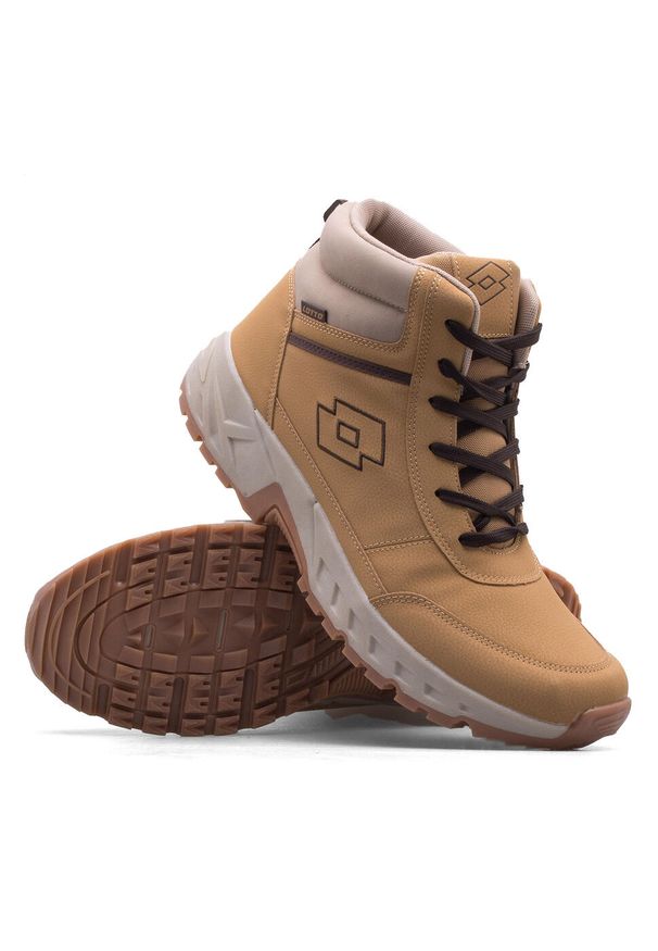 Buty zimowe męskie LOTTO EVEDAL MID XL. Kolor: beżowy. Sezon: zima. Sport: turystyka piesza