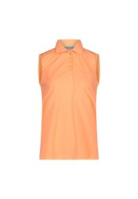 Damska koszulka polo bez rękawów CMP. Typ kołnierza: polo. Kolor: pomarańczowy. Długość rękawa: bez rękawów #1
