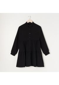 Sinsay - Sukienka mini babydoll - Czarny. Kolor: czarny. Długość: mini #1