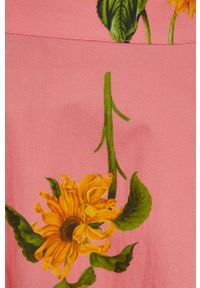 medicine - Medicine spódnica bawełniana kolor różowy midi rozkloszowana. Stan: podwyższony. Kolor: różowy. Materiał: bawełna