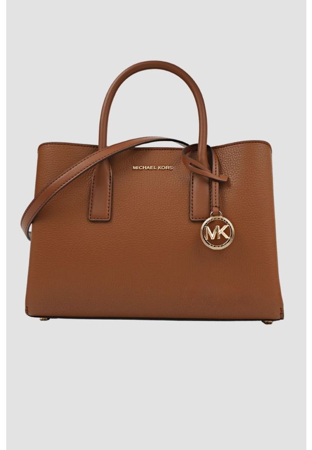 Michael Kors - MICHAEL KORS Brązowa torebka SM Satchel. Kolor: brązowy. Materiał: skórzane. Styl: elegancki, klasyczny