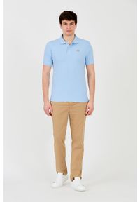 La Martina - LA MARTINA Błękitne męskie polo z małym logo, Rozmiar L. Typ kołnierza: polo. Kolor: niebieski #4