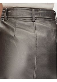 DKNY Spódnica z imitacji skóry P4JN6XIM Srebrny Regular Fit. Kolor: srebrny. Materiał: skóra #2