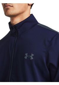 Komplet dresowy męski Under Armour UA Knit Track Suit - granatowy. Kolor: niebieski. Materiał: dresówka. Wzór: gładki. Styl: klasyczny