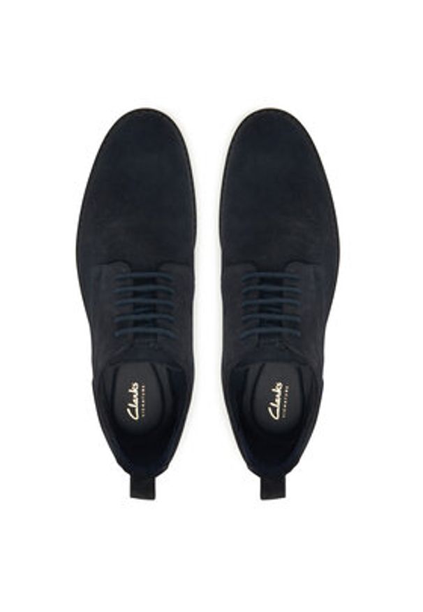 Clarks Półbuty Aldwin Lace 26183251 Granatowy. Kolor: niebieski. Materiał: zamsz, skóra