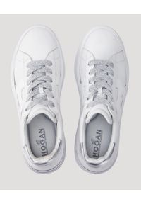 Hogan - HOGAN - Białe sneakersy Rebel. Nosek buta: okrągły. Kolor: biały. Materiał: jeans, materiał #9
