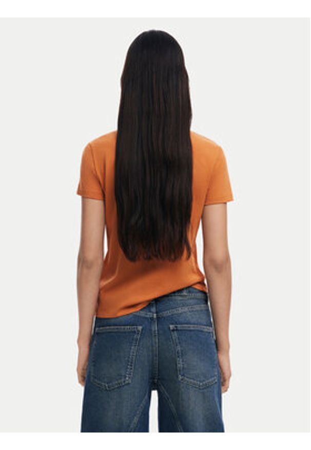 Desigual T-Shirt 25SWTK15 Pomarańczowy Regular Fit. Kolor: pomarańczowy. Materiał: bawełna