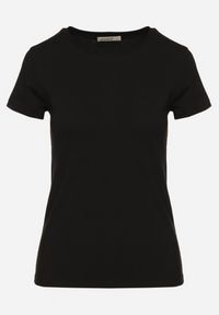 Born2be - Czarny Klasyczny T-shirt z Bawełny Olinisea. Okazja: na co dzień. Kolor: czarny. Materiał: bawełna. Styl: klasyczny #5