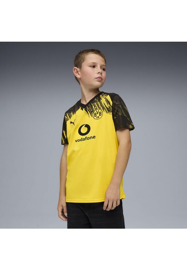 Puma - Młodzieżowa koszulka domowa Borussia Dortmund 25/26 PUMA. Kolor: wielokolorowy, żółty, czarny. Sport: piłka nożna