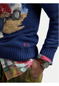 Polo Ralph Lauren Sweter 710964798001 Granatowy Regular Fit. Typ kołnierza: polo. Kolor: niebieski. Materiał: bawełna #5