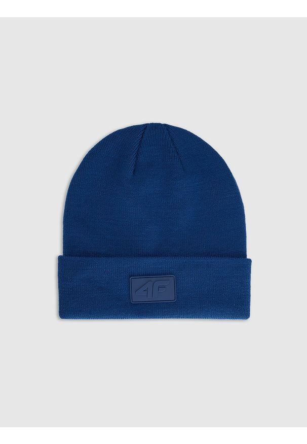4f - 4F Czapka beanie uniseks - granatowa Uniwersalny. Kolor: niebieski. Materiał: syntetyk, materiał. Sezon: zima. Styl: klasyczny, sportowy, casual