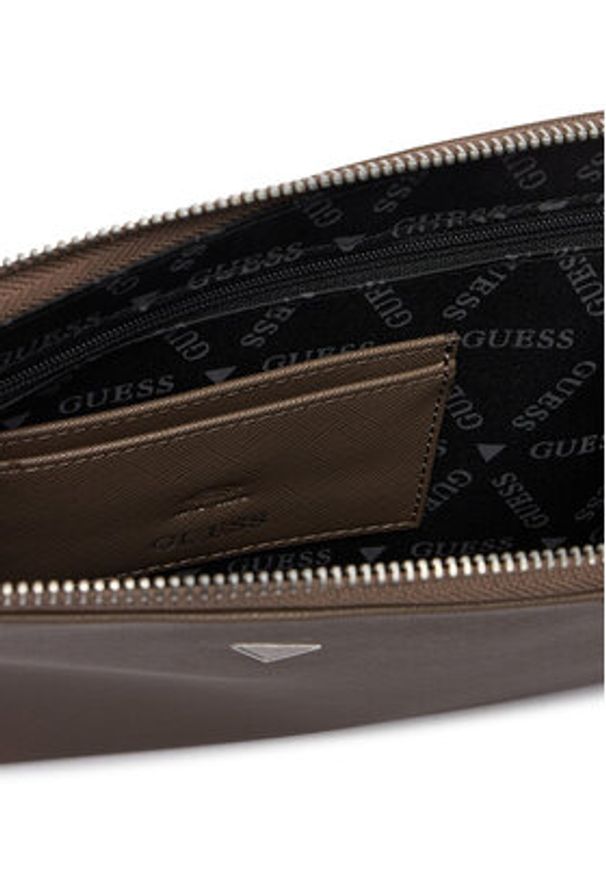 Guess Saszetka PMBASA P5235 Brązowy. Kolor: brązowy. Materiał: skóra