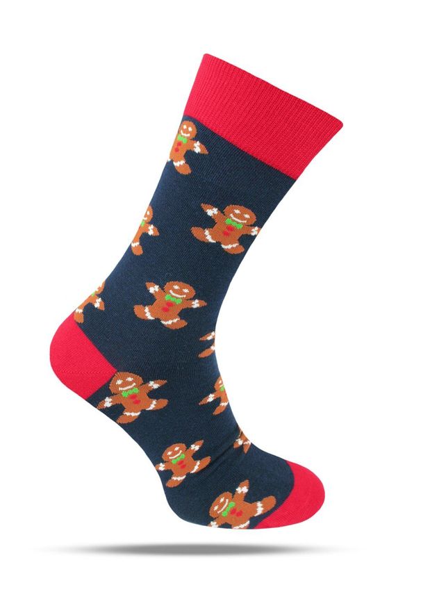 His Story - Tematyczne Skarpetki Bawełniane - Ciastek na Granatowym Tle. Kolor: niebieski. Materiał: elastan, bawełna, poliamid