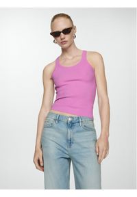 mango - Mango Top Riri 77090361 Różowy Slim Fit. Kolor: różowy. Materiał: syntetyk