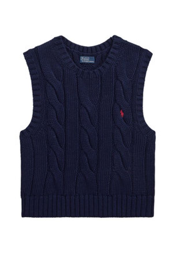 Polo Ralph Lauren Sweter 211959295002 Granatowy Slim Fit. Typ kołnierza: polo. Kolor: niebieski. Materiał: bawełna