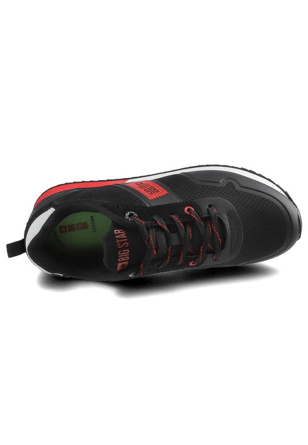 Big-Star - Czarne Sneakersy Big Star Damskie Skórzane Półbuty. Okazja: na spacer, na co dzień. Kolor: czarny. Materiał: skóra. Sport: turystyka piesza