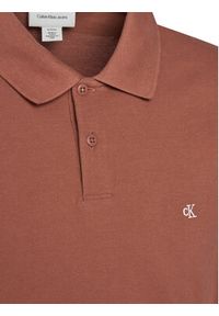 Calvin Klein Jeans Polo LV040EM269 Brązowy Regular Fit. Typ kołnierza: polo. Kolor: brązowy. Materiał: bawełna #3