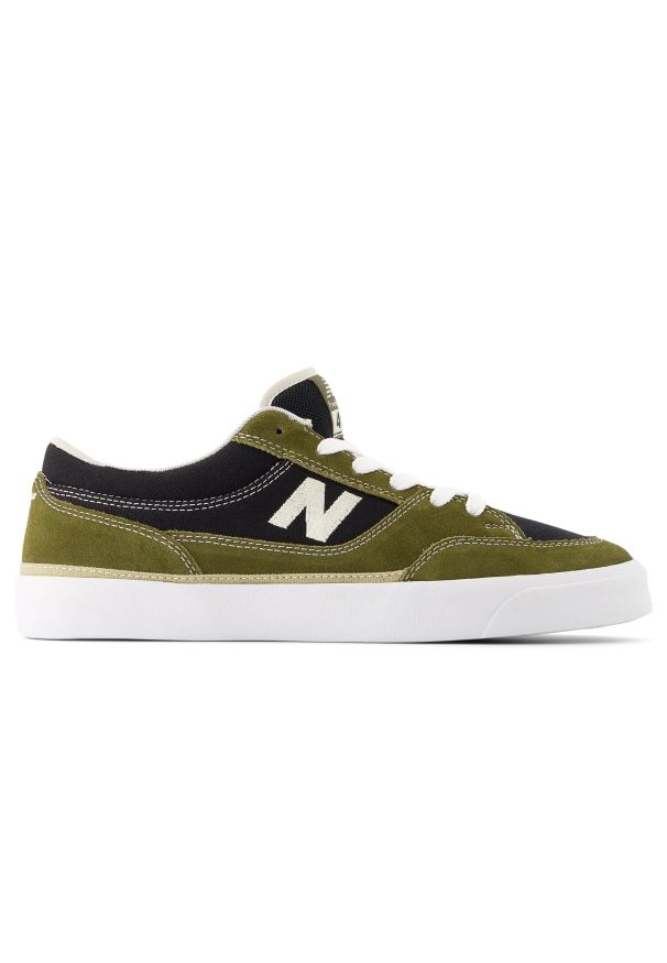 Buty męskie New Balance Numeric NM417LBN – zielone. Kolor: zielony. Materiał: materiał, syntetyk, dresówka, guma. Szerokość cholewki: normalna. Wzór: nadruk