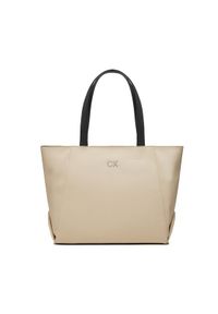 Calvin Klein Jeans Torebka Re-Lock Seasonal Shopper_Canvas K60K611446 Écru. Materiał: skórzane