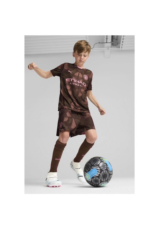 Puma - Młodzieżowe szorty bramkarskie Manchester City 24/25 PUMA. Kolor: zielony, wielokolorowy, brązowy