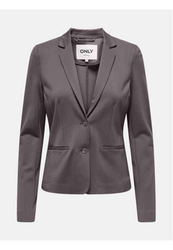 only - ONLY Marynarka Poptrash 15153144 Szary Regular Fit. Kolor: szary. Materiał: syntetyk, wiskoza