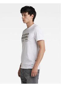 G-Star RAW - G-Star Raw T-Shirt Distressed D24420-336 Biały Slim Fit. Kolor: biały. Materiał: bawełna #4