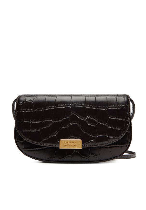 TOMMY HILFIGER - Tommy Hilfiger Torebka Party Le Mini Crossover Croc AW0AW18203 Brązowy. Kolor: brązowy. Materiał: skórzane