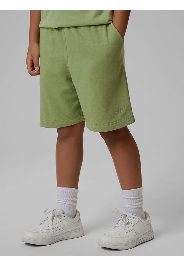 4f - 4F Spodenki dresowe chłopięce - miętowe 140 (9-10 lat). Okazja: na spacer. Kolor: turkusowy. Materiał: dresówka. Sezon: lato