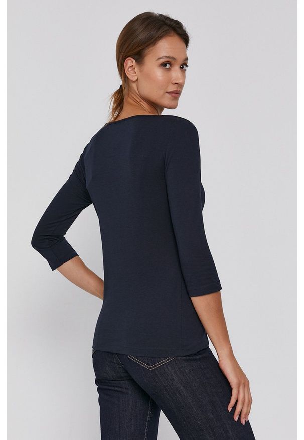 TOMMY HILFIGER - Tommy Hilfiger - Longsleeve bawełniany. Okazja: na co dzień. Kolor: niebieski. Materiał: bawełna. Długość rękawa: długi rękaw. Wzór: gładki. Styl: casual