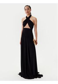 NORMA KAMALI Sukienka wieczorowa KK1253PLO61001 Czarny Slim Fit. Kolor: czarny. Materiał: syntetyk. Styl: wizytowy
