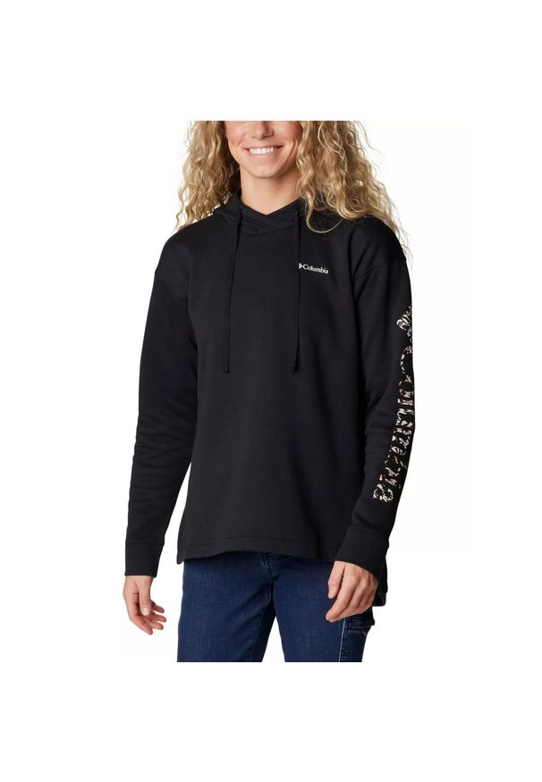 columbia - Bluza turystyczna damska Columbia Trek Special Graphic Hoodie z kapturem. Typ kołnierza: kaptur. Kolor: czarny. Materiał: materiał. Styl: sportowy. Sport: turystyka piesza