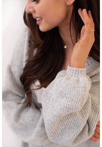 Lemoniade - Elegancki minimalistyczny sweter kardigan jasny szary. Kolor: szary. Styl: elegancki #3
