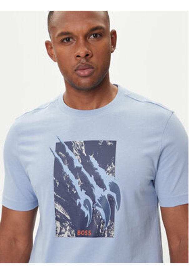 BOSS T-Shirt Te_Animali 50546362 Granatowy Regular Fit. Kolor: niebieski. Materiał: bawełna
