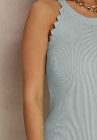 Renee - Miętowa Sukienka Phelothee. Typ kołnierza: dekolt halter. Kolor: miętowy. Materiał: dzianina, prążkowany. Typ sukienki: bodycon. Długość: mini