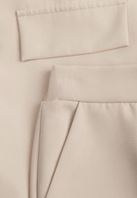 Renee - Beżowy Komplet o Garniturowym Kroju z Marynarką z Wiązaniem i Spodniami Falestra. Kolor: beżowy #8