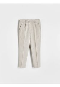 Reserved - Eleganckie spodnie - beżowy. Kolor: beżowy. Materiał: wiskoza, tkanina. Styl: elegancki #1