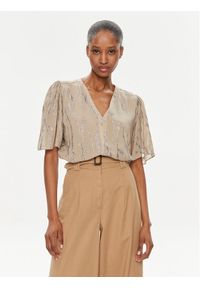 Bruuns Bazaar Bluzka Majlys BBW3952 Beżowy Regular Fit. Kolor: beżowy. Materiał: wiskoza
