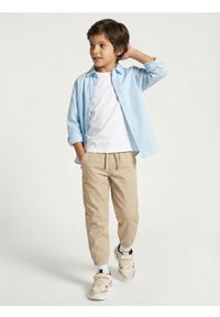 Sinsay - Spodnie joggery slim z twillu o miękkim wykończeniu - beżowy. Kolor: beżowy #1