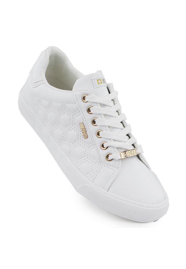 Big-Star - Trampki damskie ekoskóra białe Big Star RR274322. Kolor: biały. Materiał: skóra ekologiczna. Obcas: na platformie