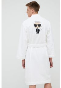 Karl Lagerfeld szlafrok kolor biały. Kolor: biały. Materiał: materiał, bawełna