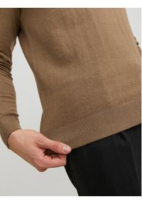 Jack & Jones - Jack&Jones Sweter 12208364 Brązowy Regular Fit. Kolor: brązowy. Materiał: bawełna