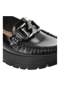 Czarne Modne Półbuty Armodo Stylowe Obuwie Damskie. Okazja: na spotkanie biznesowe. Zapięcie: klamry. Kolor: czarny. Materiał: skóra, lakier. Styl: elegancki #3