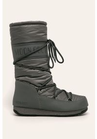 Moon Boot - Śniegowce High Nylon WP. Nosek buta: okrągły. Kolor: szary. Materiał: nylon. Szerokość cholewki: normalna. Obcas: na obcasie. Wysokość obcasa: średni #1