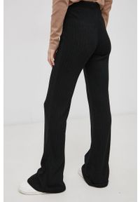 only - Only Spodnie damskie kolor czarny dzwony high waist. Stan: podwyższony. Kolor: czarny. Materiał: materiał #4