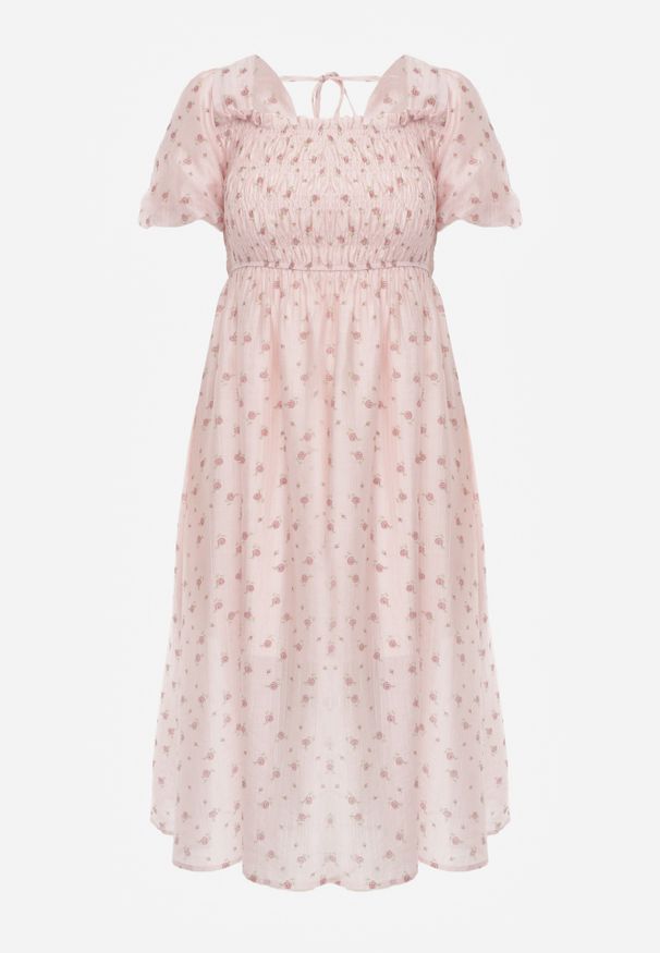 Renee - Różowa Rozkloszowana Sukienka z Tencelu w Stylu Baby Doll w Kwiatowy Print Harele. Okazja: na co dzień. Kolor: różowy. Wzór: nadruk, kwiaty. Typ sukienki: rozkloszowane. Materiał: poliester. Długość rękawa: krótki rękaw. Sezon: lato. Styl: casual. Długość: mini