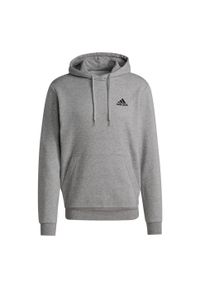 Adidas - Bluza adidas Essentials Fleece M H12213. Kolor: szary, wielokolorowy, czarny